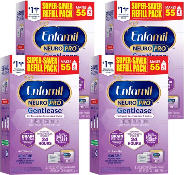 Enfamil NeuroPro Gentlease Baby Formula, Brain and Immune Support with DHA, Clinically Proven to Reduce Fusiness, Crying, Gas and Spit-up in 24 Hours, Non-GMO, Reusable Tub, 19.5 Oz